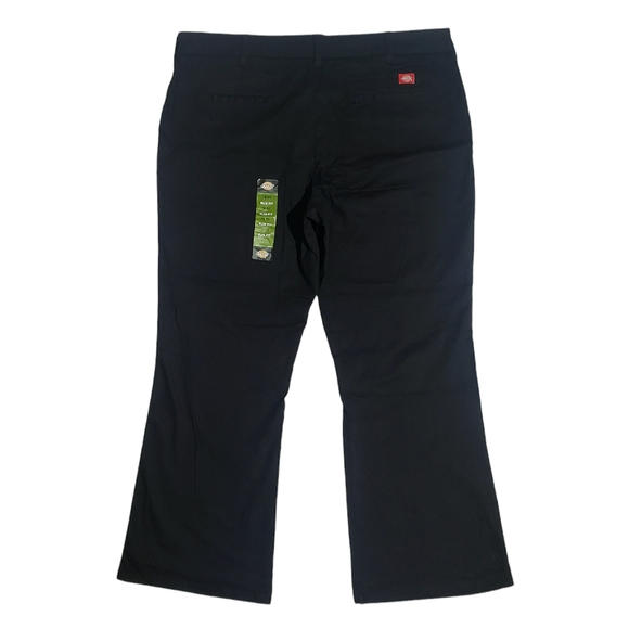 Dickies Womens FLEX Slim Fit Bootcut Twill Pants Black 18short NWT - Picture 5 of 8